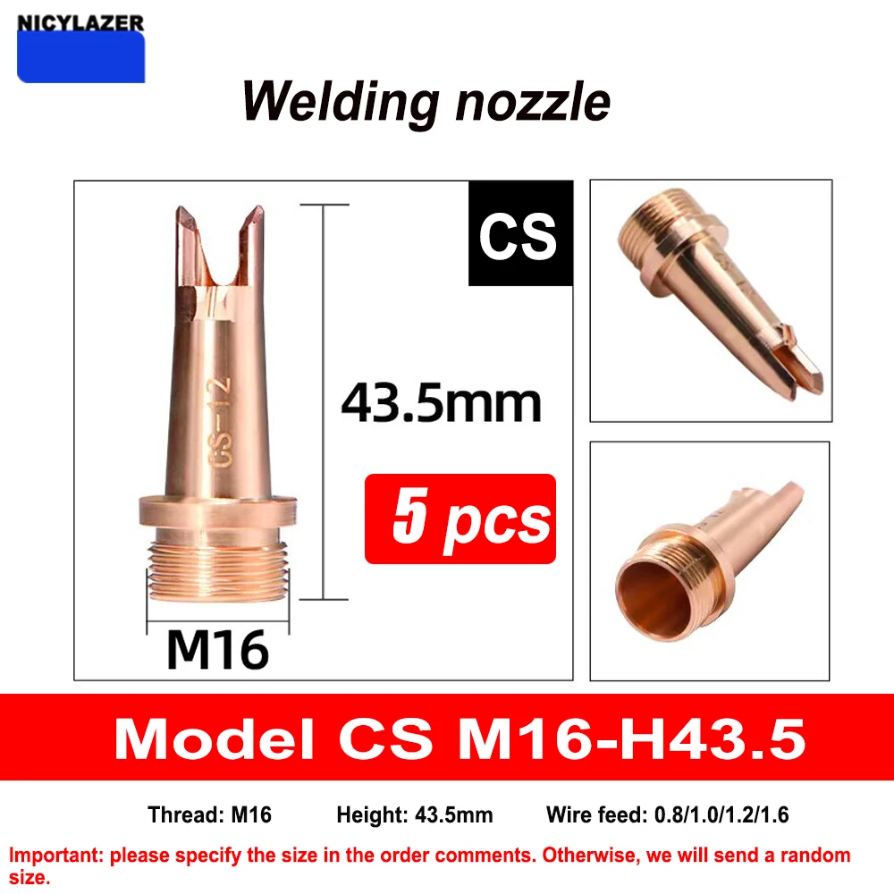 

Сопло для лазерной сварки CQWYCS из чистой меди для ручного волоконного лазерного сварочного аппарата, с низким уровнем разбрызгивания, прочное, 5 шт.
