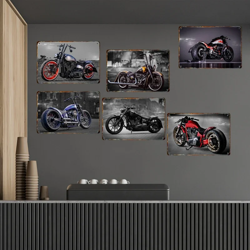 Modern Classic Motorcycle Metal Signage Tin Painting Vintage Poster Mural Home Living Room Garage Club Wall Art Decorative Gifts view 2