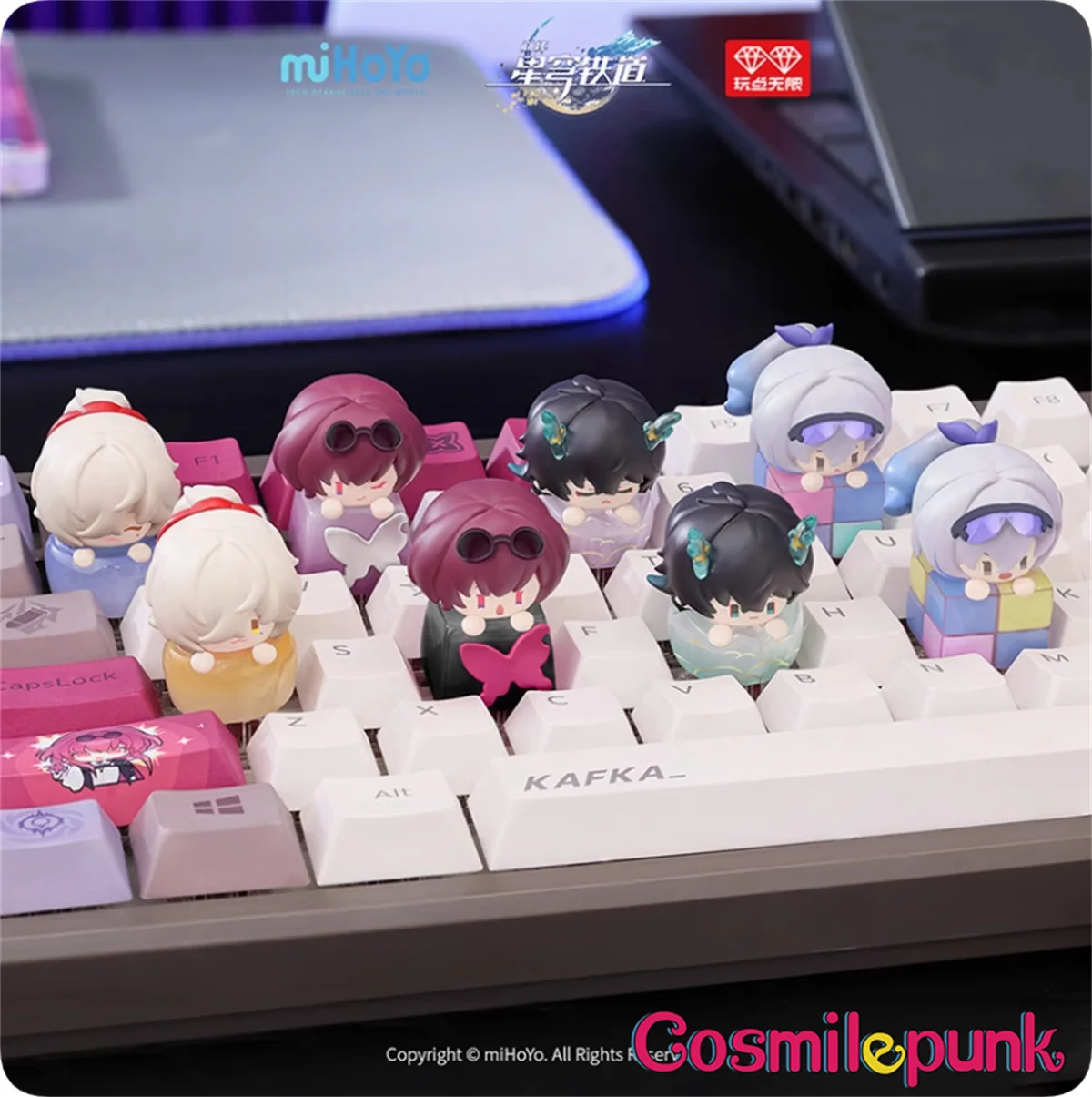 Anime Honkai: Star Rail Train Dan Heng Kafka Jing Yuan Silver Wolf Trailblazer Keyboard keycaps Figure Doll Toy Game Cosplay