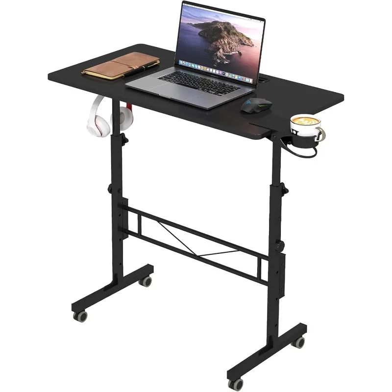 

Modern Adjustable Standing Computer Desk, Standing Laptop Cart with Wheels