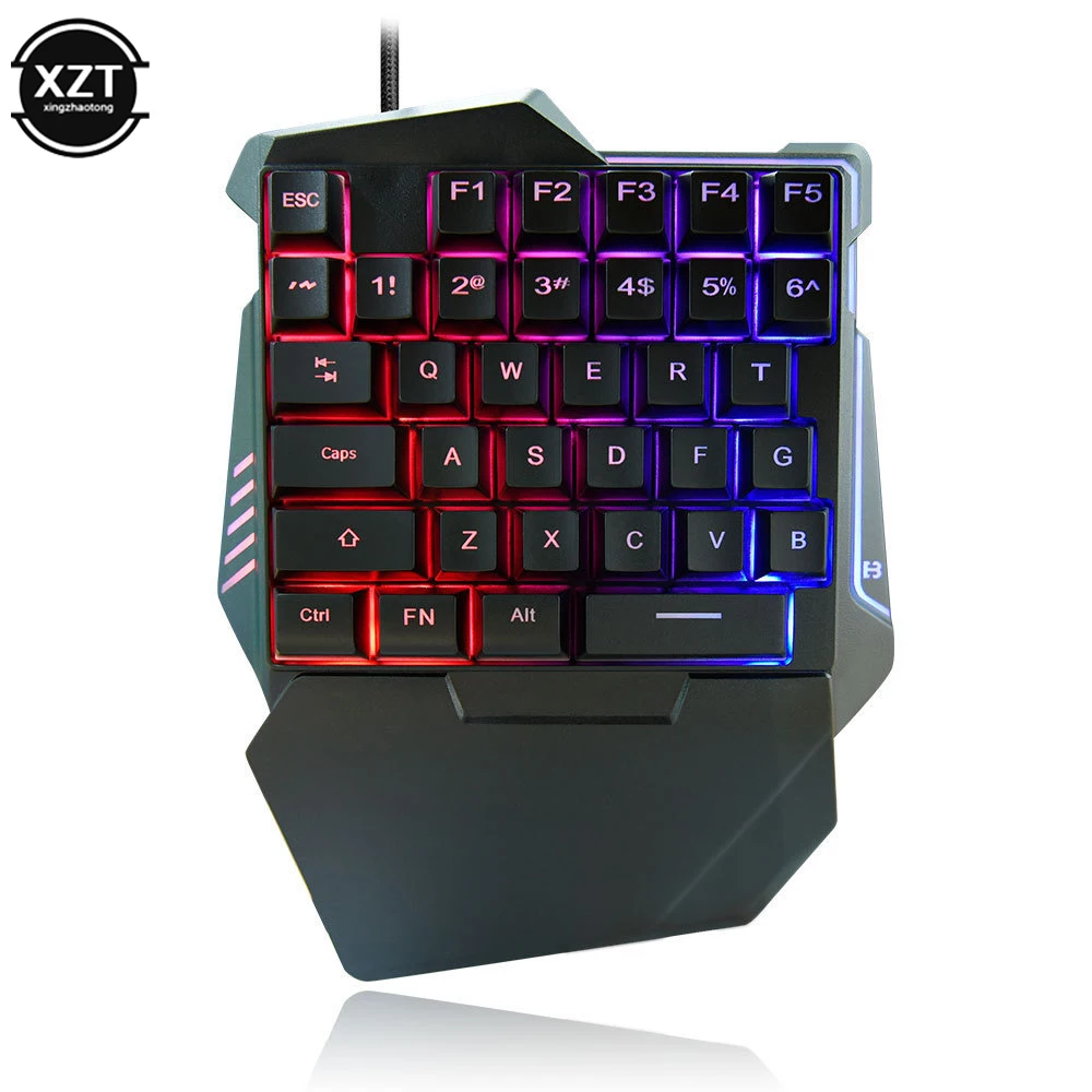 HOT SALE USB One-handed Keyboard Gaming Mechanical Keyboard Portable 35 Keys Mini Wired Keyboard Ergonomic Gaming Keyboard