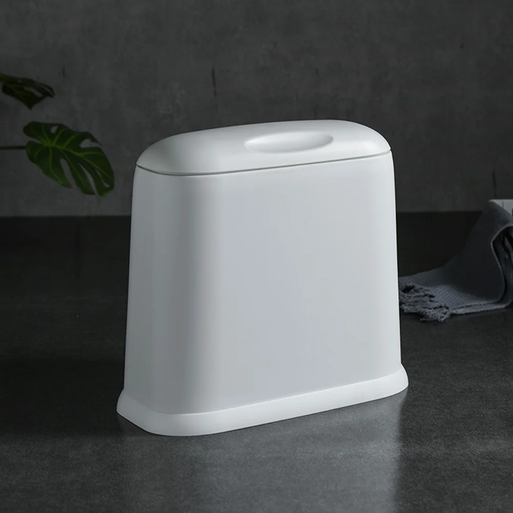 

Narrow Slot Compact Trash Can Small Garbage Bin Plastic Modern Style for Bathroom Kitchen Office Small Space