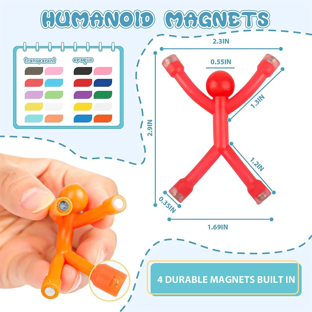 30Pcs Magnetic People Fidget Toys Magnet Men Building Figures Sensory Travel Toys for Kids Toddlers Airplane Car Road Trip Gifts