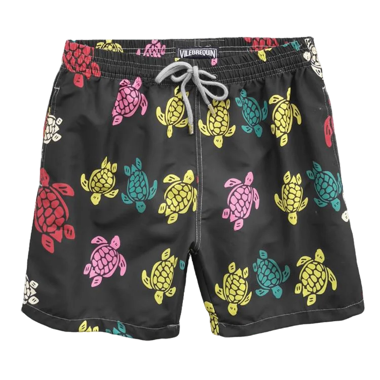 Beach pants, fashionable three color turtles, full pattern printed swimming pants, waterproof and quick drying, seaside vacation