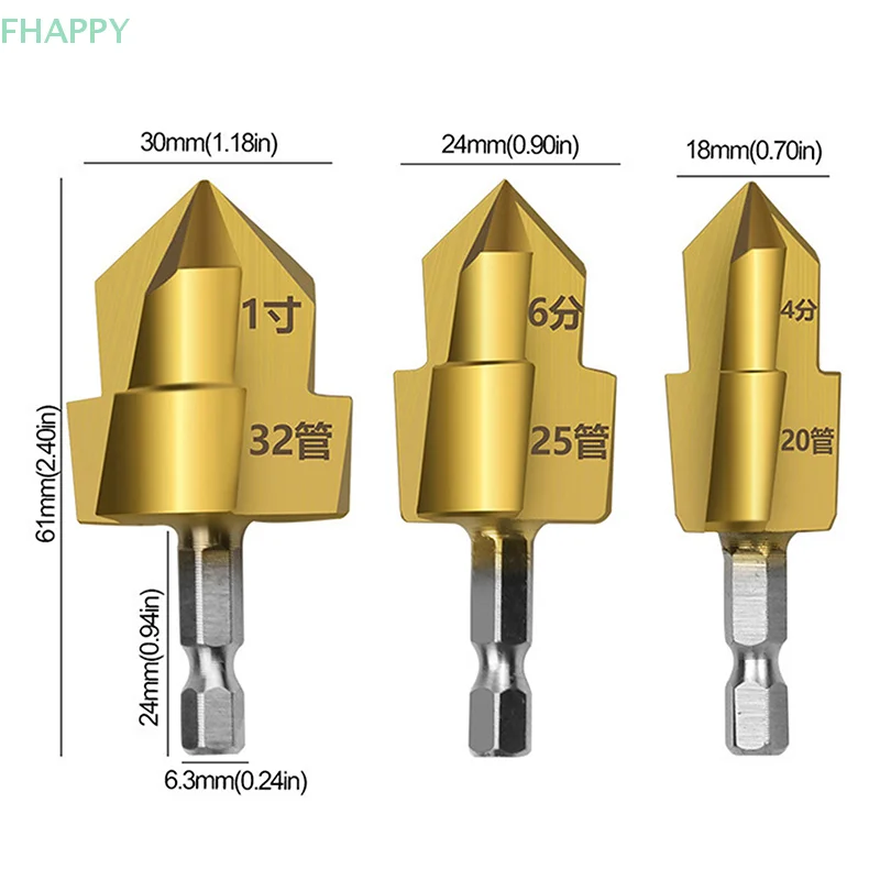 PPR Water Pipe Fitting Reamer, Broca para Plástico PPR PVC Water Pipe Hole, Expansão Plumber Reamer, Buraco Abertura de Perfuração Reparação