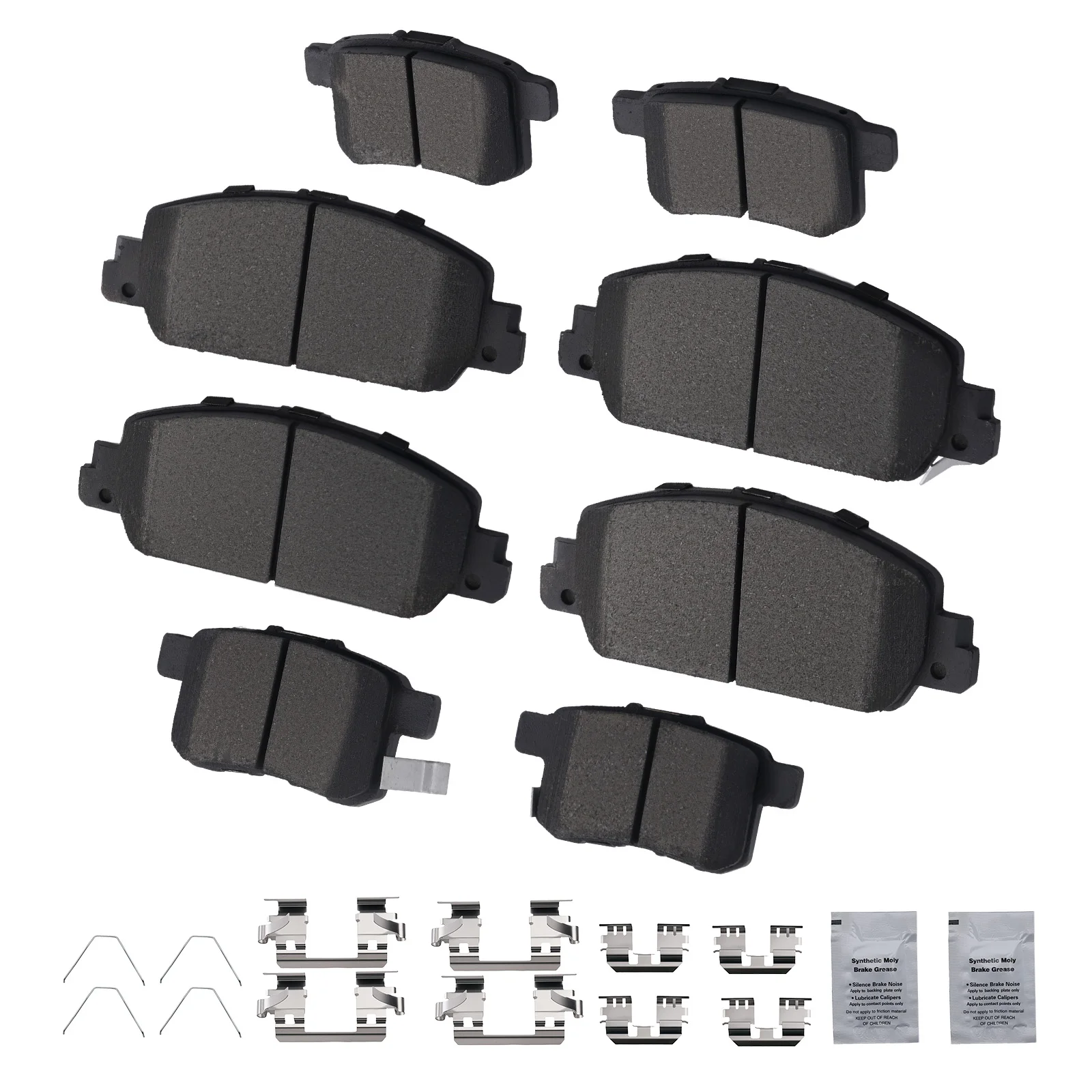 Front Rear Dirver&Passenger Brake Pads for Honda Accord 2013-2017 P1451 P1654