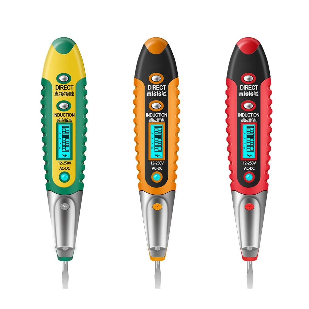 Digital Test Pen 12-250V AC/DC Non-contact Induction Voltage Detector Tester Electrical Screwdriver LCD Display Test Pencil