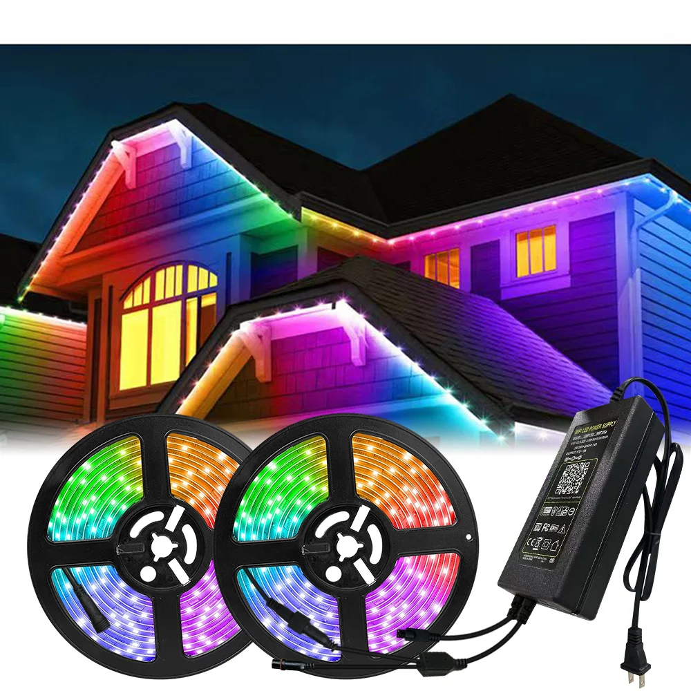 

WIFI RGBIC WS2811 Pixel LED Strip Light IP65 Outdoor Waterproof LED Pixel Strip RGB Dream Color Changing LED Pixel Point Lights
