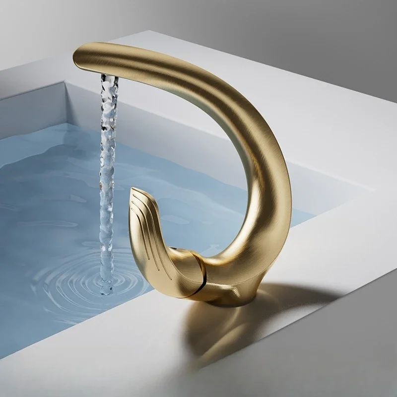 Creative All-Copper Sink Faucet with Separate Hot and Cold Water Controls for Bathroom Sinks—Explosion-Proof Design