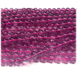 Veemake Natural Purple Pink Fluorite Round Loose Beads Semi-precious stones 08249