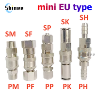 EU All-Copper Nickel-Plated Mini Air Hose Quick Coupling Release Pneumatic Fitting European Connector Fast Medical Equipment SH