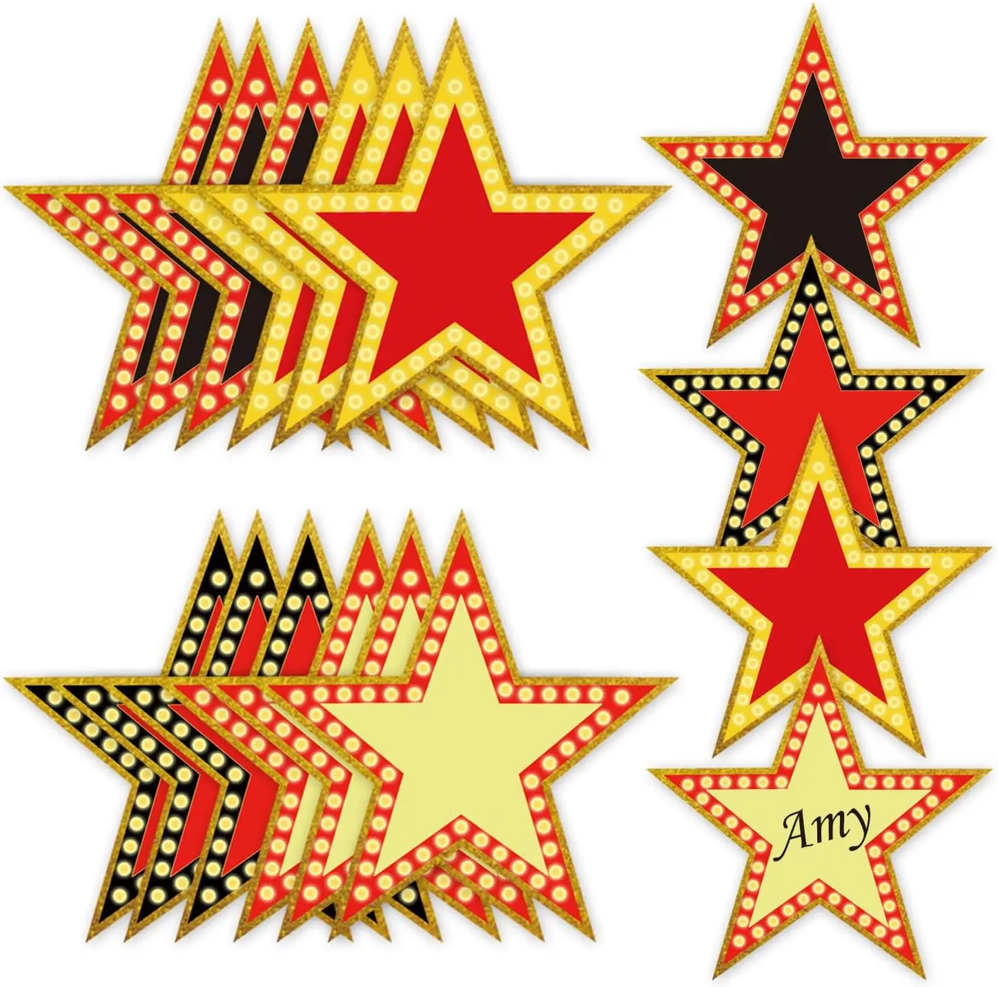 

80 шт., картонные награды из фильма «Звезда», «красная дорожка», вырезы, 6 дюймов, ночные картонные вырезы, доска объявлений, вечерние украшения, поставка