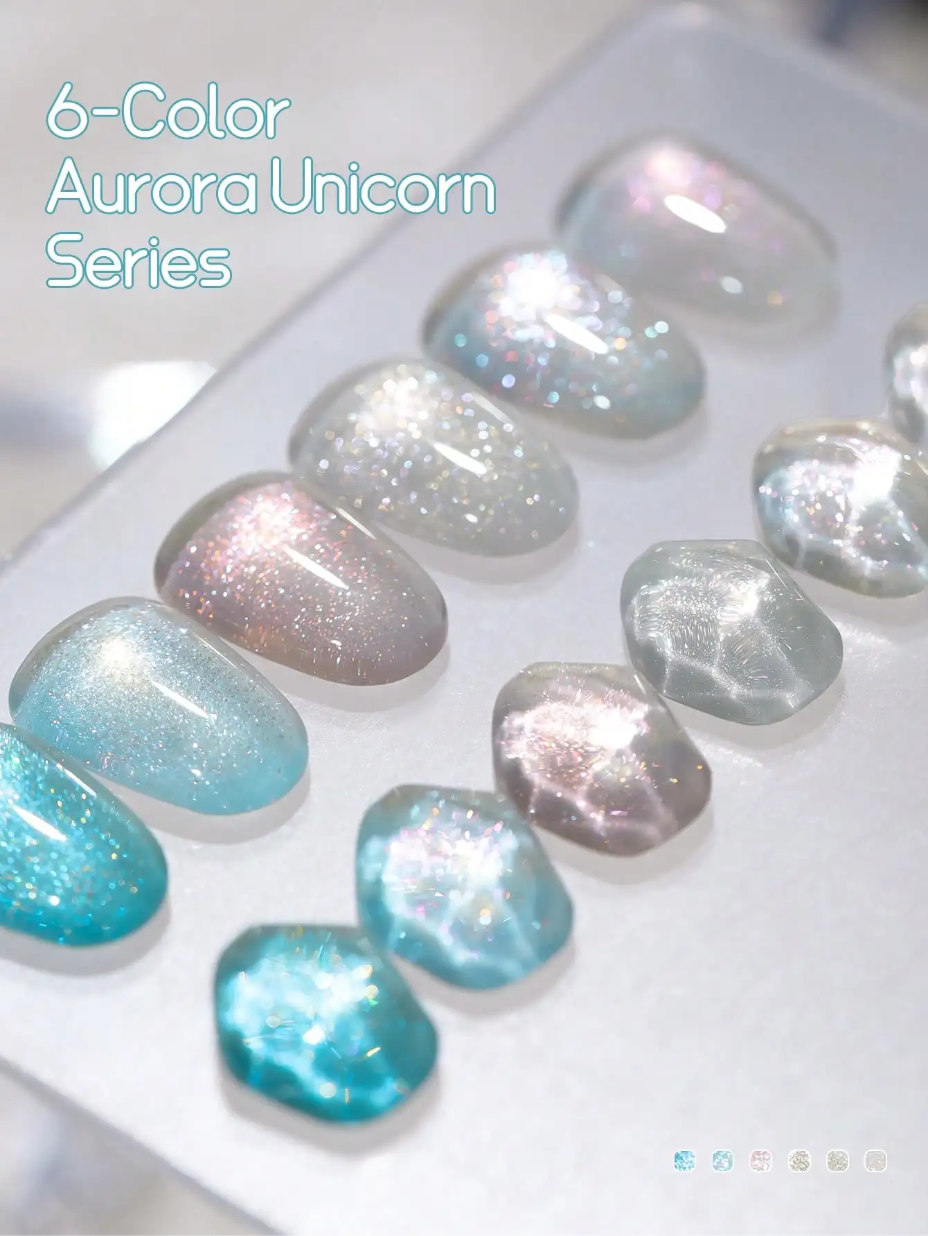 6Colors 15ml Nail Aurora Unicorn Series Gel Polish Nail Gel for Nail Art Gel Polish Metal Painted Nail Gel Aurora