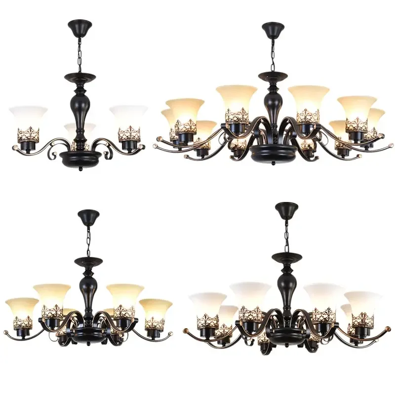 2025 Vintage Chandelier Glass Pendant Lamp Indoor Lighting For Living Room Bedroom Kitchen Lustres Retro Loft Hanging Light Fixt