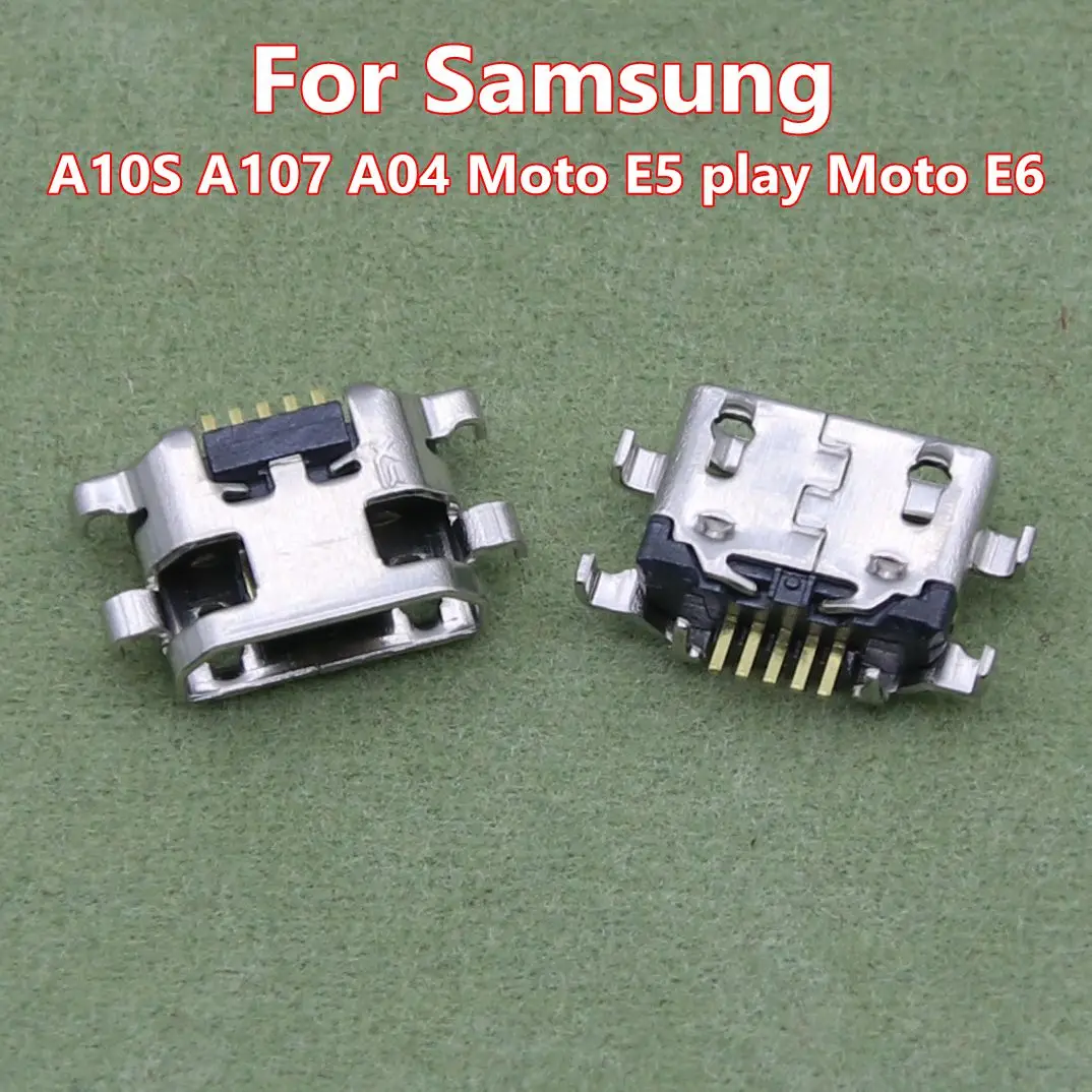 Micro USB Charging Socket Port, Plug Dock Connector Plate, 1.2mm, Samsung A10S, A107, A04, Moto E5 Play, Moto E6, 10-100Pcs