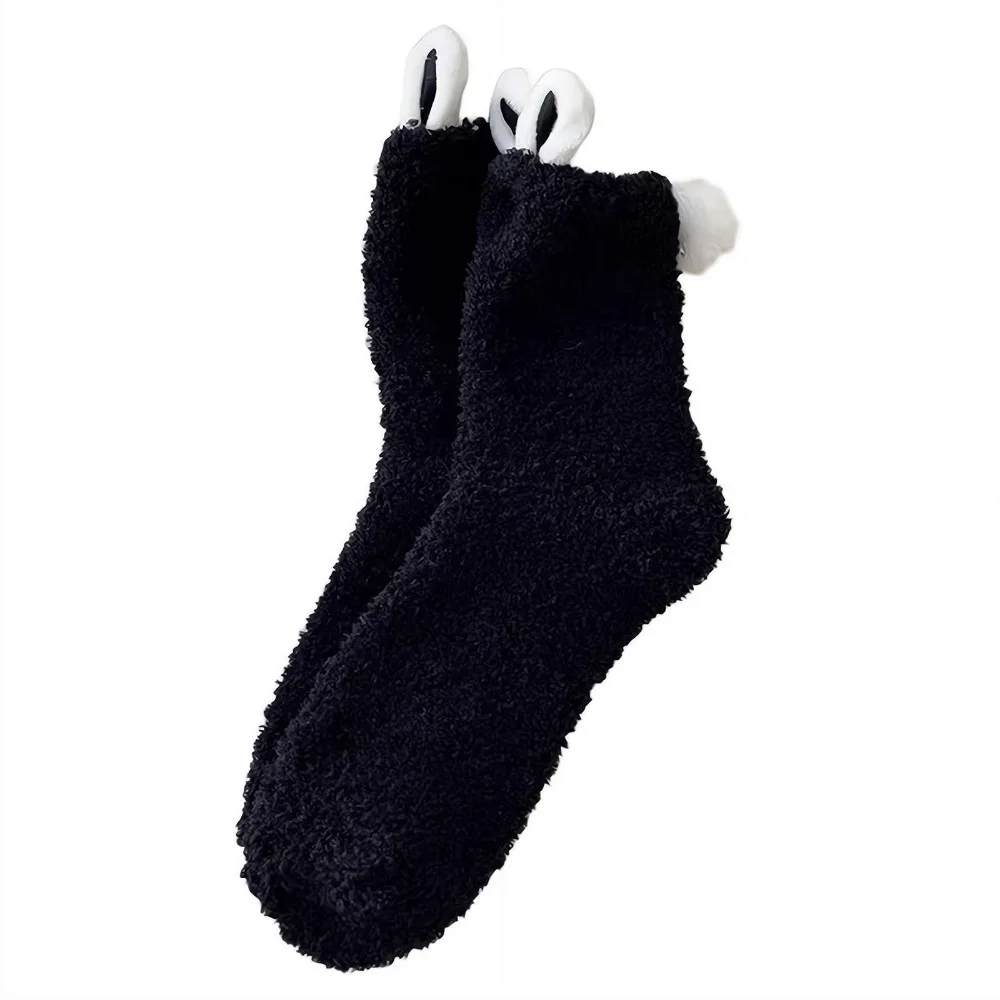 

Stylish Coral Velvet Sleeping Sock Cartoon Rabbit Ears Lolita Sock Soft Thicken Warm Sock Women