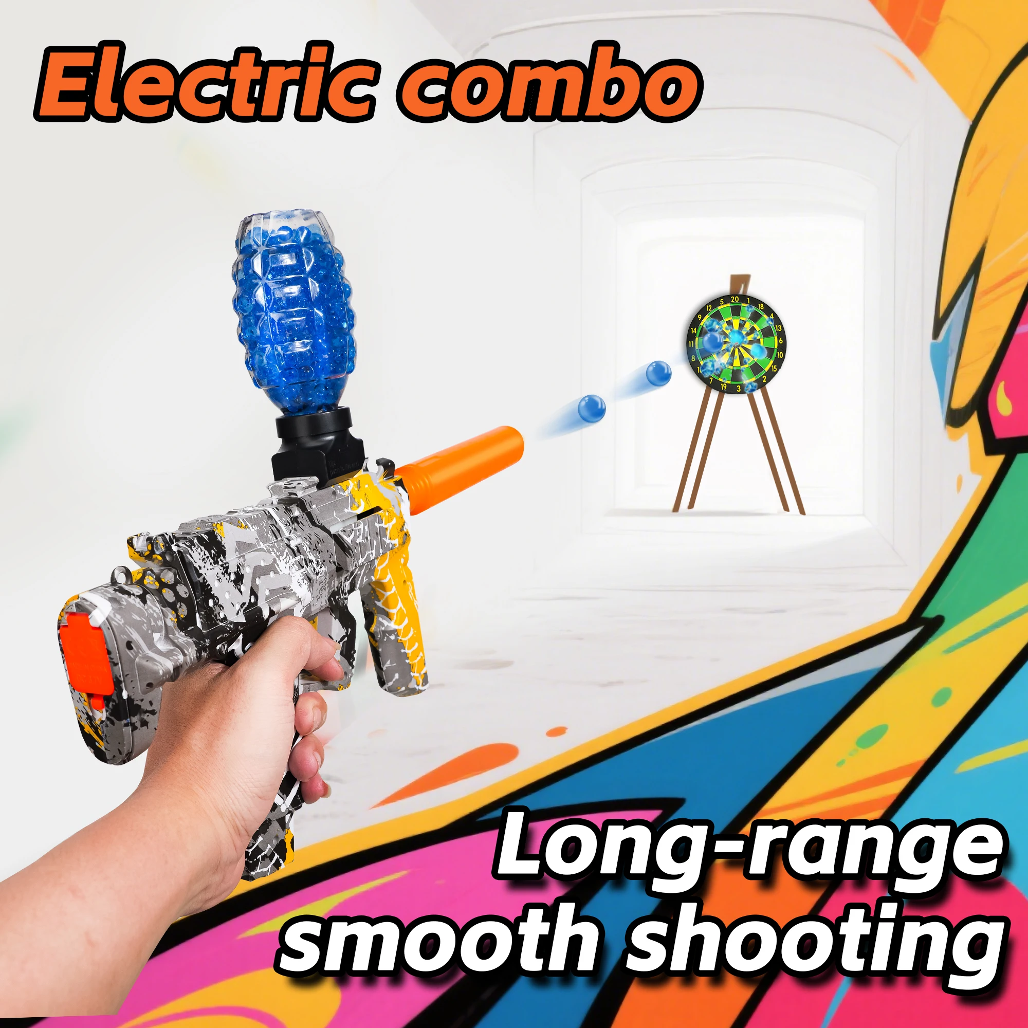 Electric Gel Ball Blaster, High-Speed Automatic Gel Ball Launcher – ideal for outdoor activities, shooting games