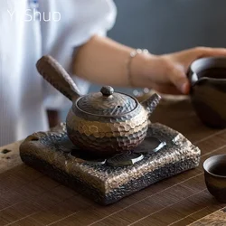 Handmade Stoneware Kiln Baked Tea Pot Holding Teapot Single Teapot  Side Handle Pot Tea Kettle Tea Pot China Tea Ceramic Tea Pot