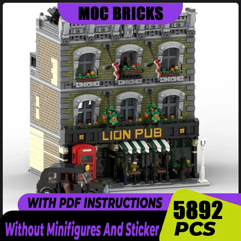 Modular City Building Model Moc Building Block City Bar Model Technology Bricks DIY Assembly Present Holiday Construstion Toy
