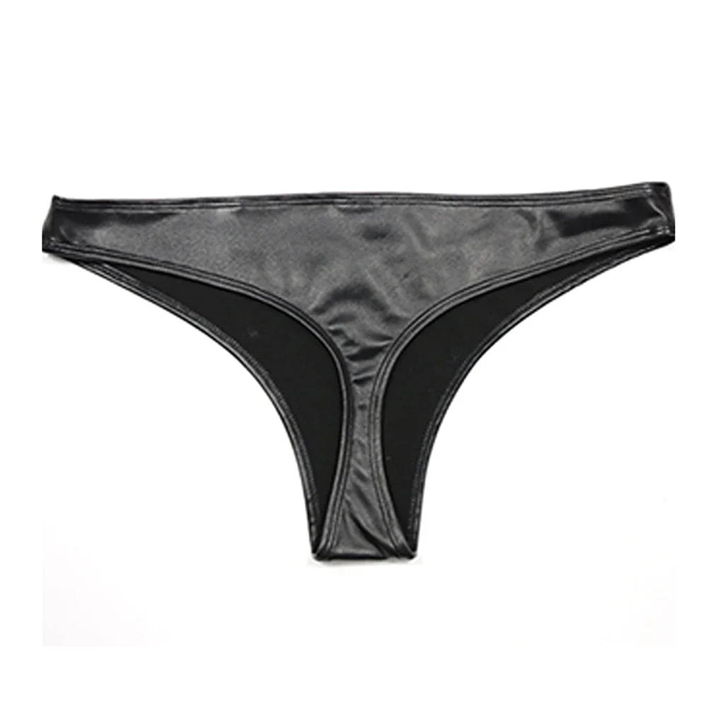 

Sexy Leather Bikini Womens Briefs Cheeky Thongs Knickers Nightclub Underwear T-Back G-String Erotic Butt Lifting Lingerie