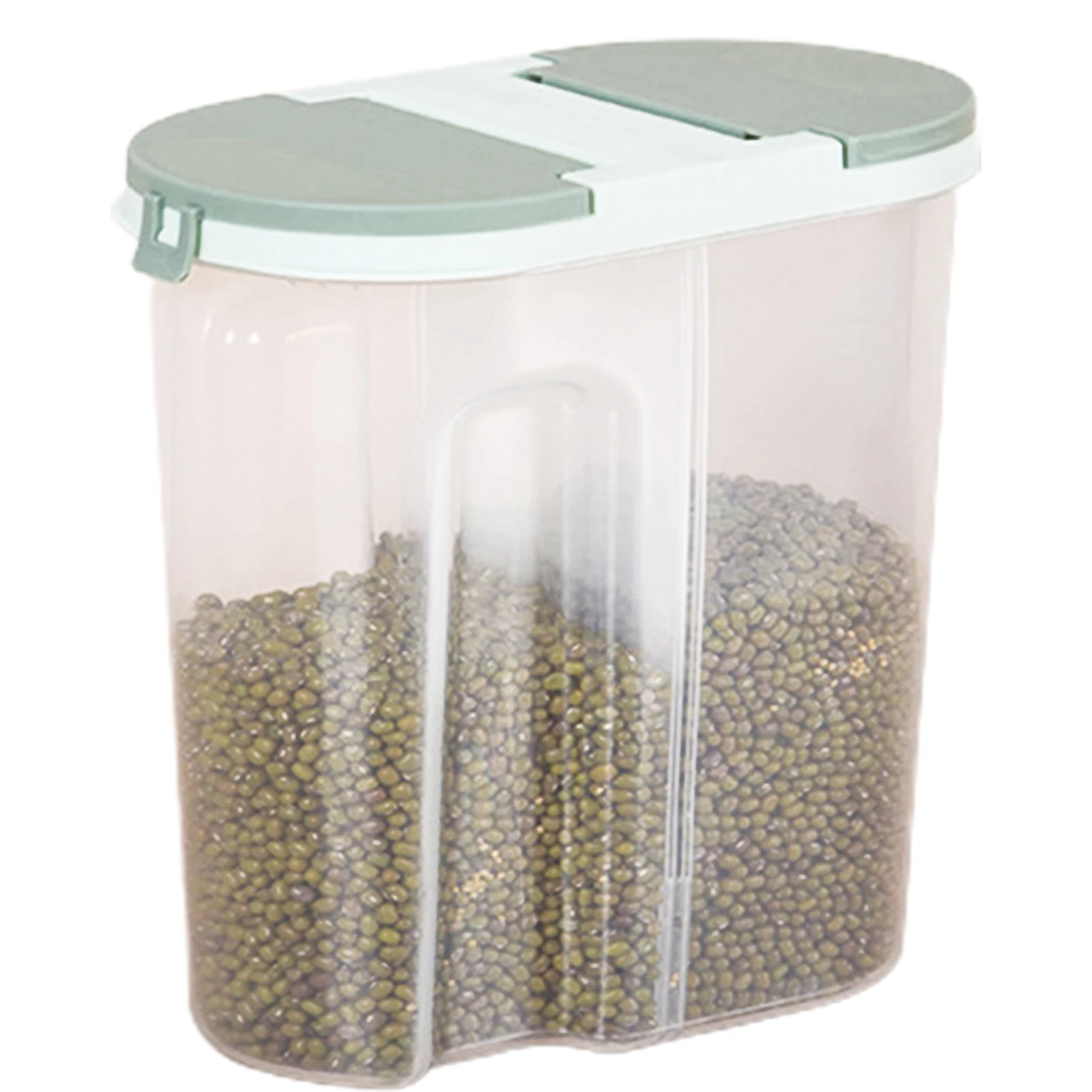 Mixed Grains and Cereals Container 2-Compartment Grain Storage Box for Flour and Oatmeal Storage