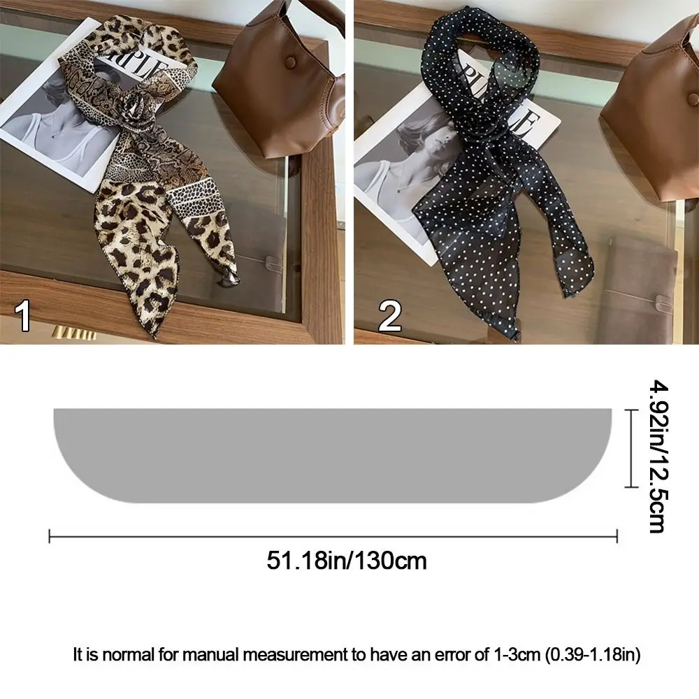 Модный корейский длинный шелковый шарф большого размера, универсальная повязка для волос, летние шелковые шарфы Y2k для женщин