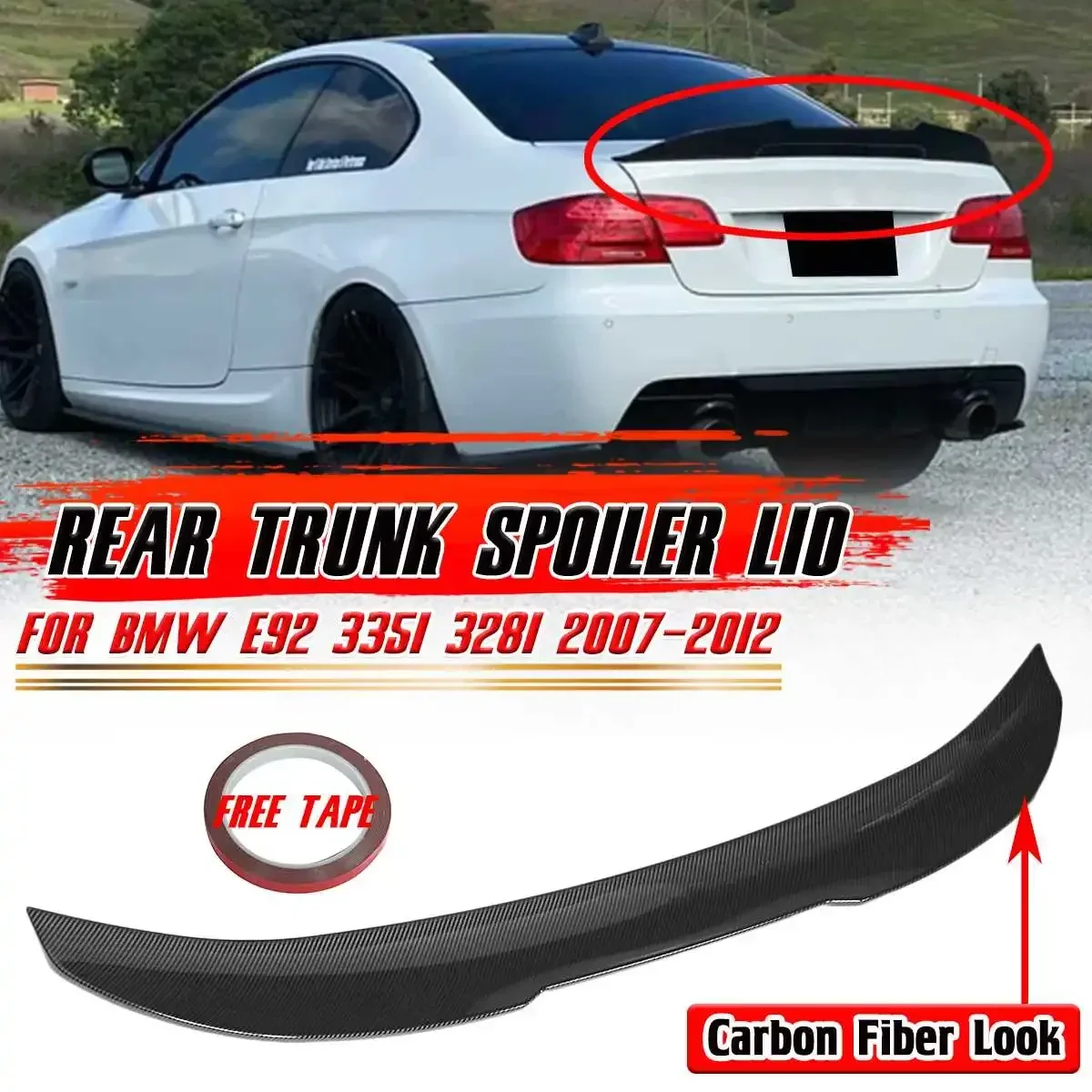 

P/M4/PSM Style E92 2DR Car Rear Spoiler Lip Car Rear Trunk Wing Lid Extension Wing Lip For BMW E92 M3 2 Door 2007-2013 Body Kit