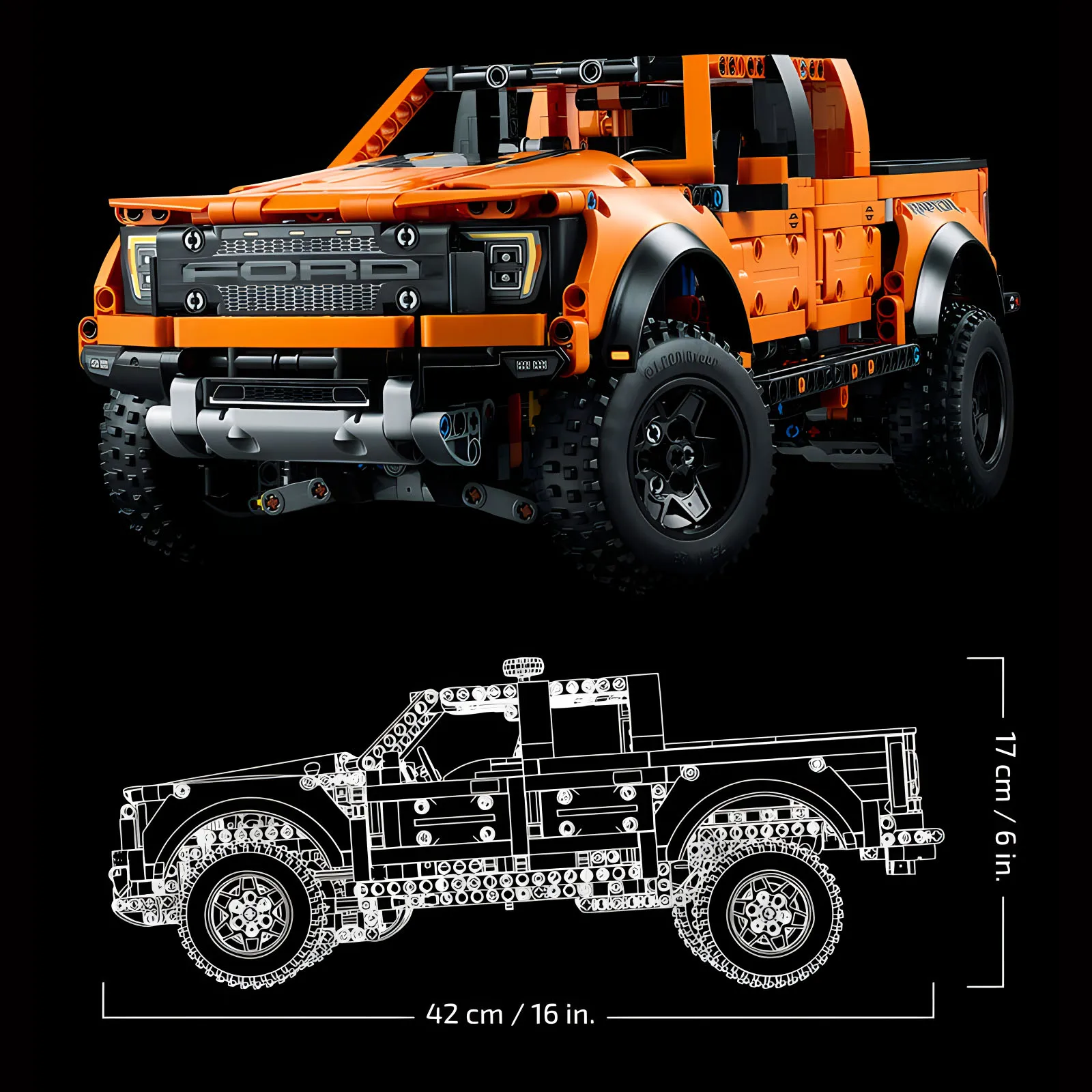 

High-Tech Ford Raptors F-150 Pickup Truck Racing Car MOC 42126 Building Block Bricks Educational Toys For Kids Christmas Gifts