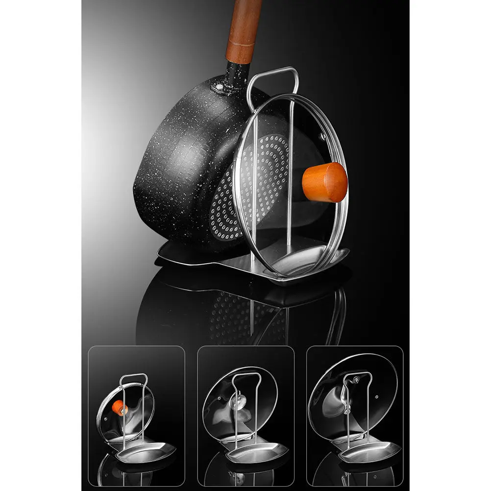 Soporte para tapas de ollas de acero inoxidable de grado alimenticio, organizador de cocina que ahorra espacio, estante para tablas de cortar, estante para platos para el hogar, 1 unidad