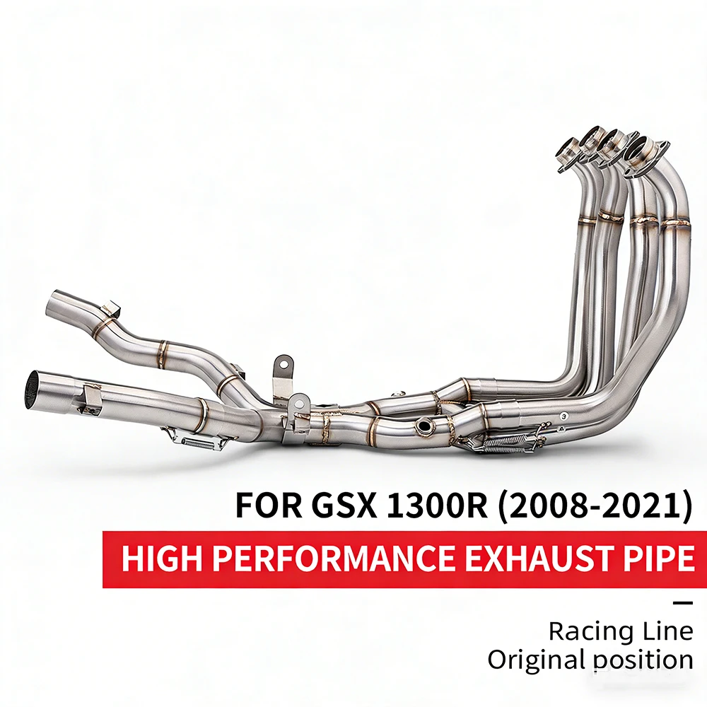 Slip on Motorcycle Exhaust Muffler Header Link Pipe Elbow Escape Moto For Hayabusa GEN 3 1300 GSX1300R GSX 1300 R2021 2022 2024
