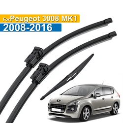 Wycieraczka LHD przednia i tylna wycieraczka zestaw ostrzy dla Peugeot 3008 MK1 2008 - 2016 szyba przednia szczotki okienne szyby 30 