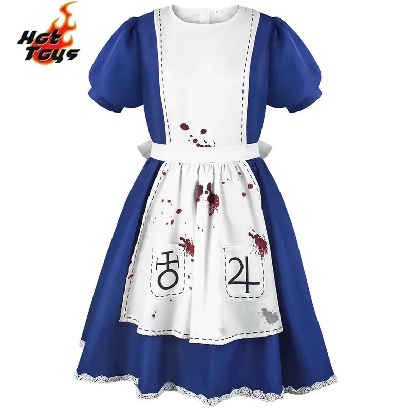 

Game Madness Returns Alice Cosplay Costume Anime Alice Madness Returns Cosplay Maid Apron Dress for Women Girls Halloween Party