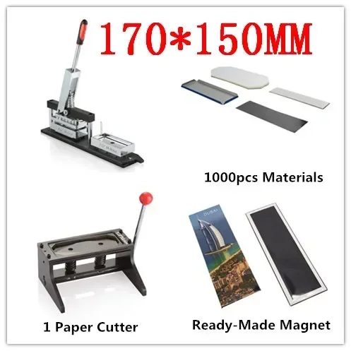 Good Discount Rectangle Fridge Magnet Making Machine + Paper Cutter + 1000pcs Fridge Magnet Materials