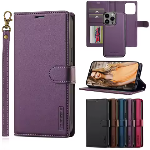 2 in 1 Magnetic Detachable Leather Case for Samsung Galaxy S24 FE S24 S23 S22 Ultra A55 A35 Luxury Flip Wallet Card Holder Cover