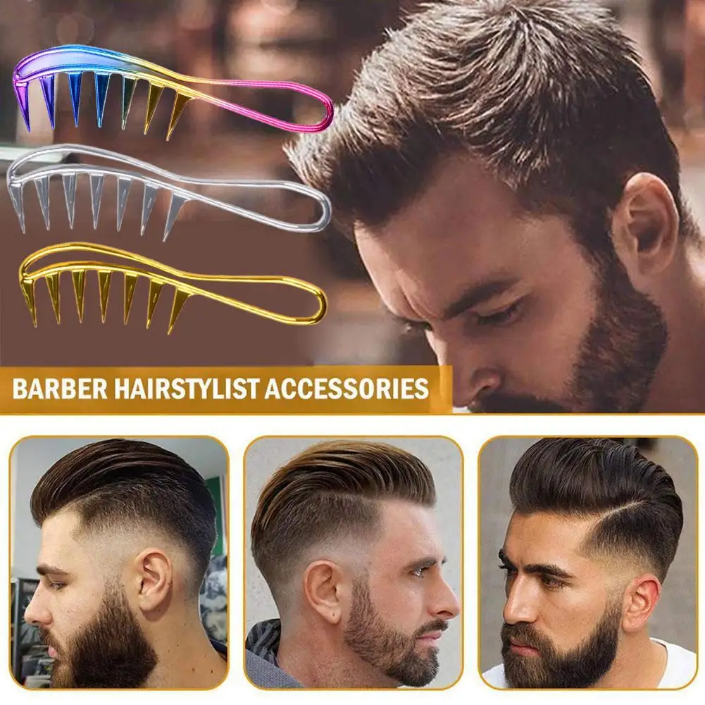 Neuer Friseursalon großer Zahn breiter Kamm Glättung skamm Styling Zubehör Kopf Friseur Öl Frauen Haushalt hohl Männer Kamm c p2s7