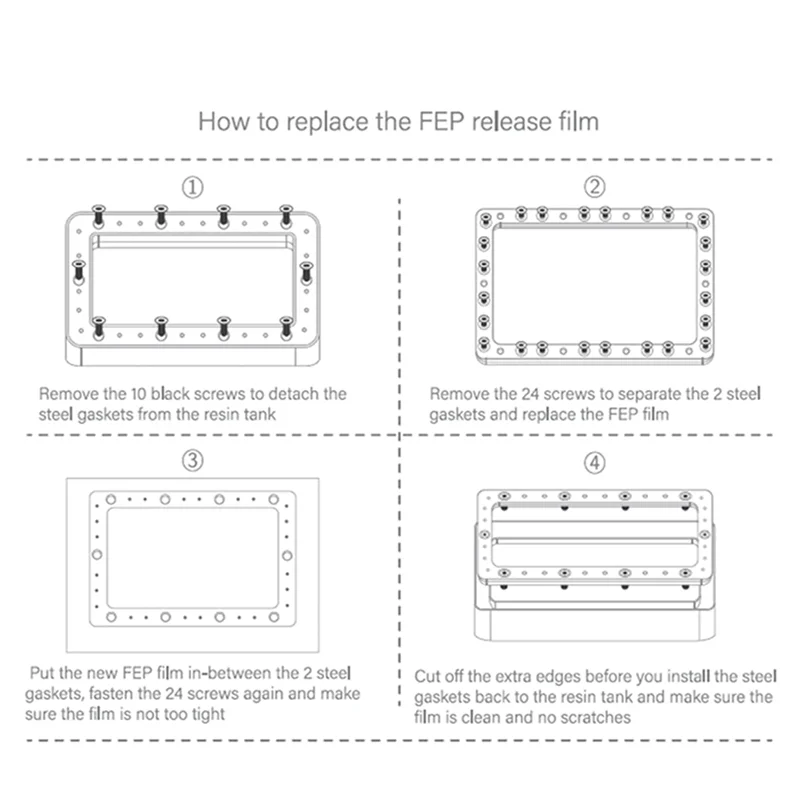 

6 шт. FEP-пленка, аксессуары для 3D-принтеров, детали FEP-пленки для Mars 2, Mars 2 Pro Photon Mono, Mono 4K, 200 X 140 X 0,15 мм