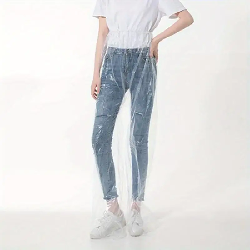 5/10 pièces imperméable jetable pantalon Portable résistant aux éclaboussures fendu imperméable en plein air voyage dérive cyclisme pieds enveloppés pantalons de pluie