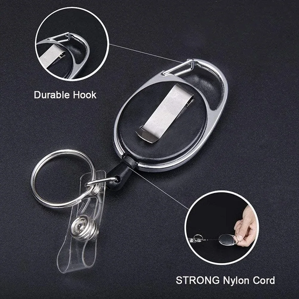 Retractable Easy Pull Working Permit Case Badge Holder Reel ID Tag Name Pass Employee's Card Holder Cover Case for Staff Nurse