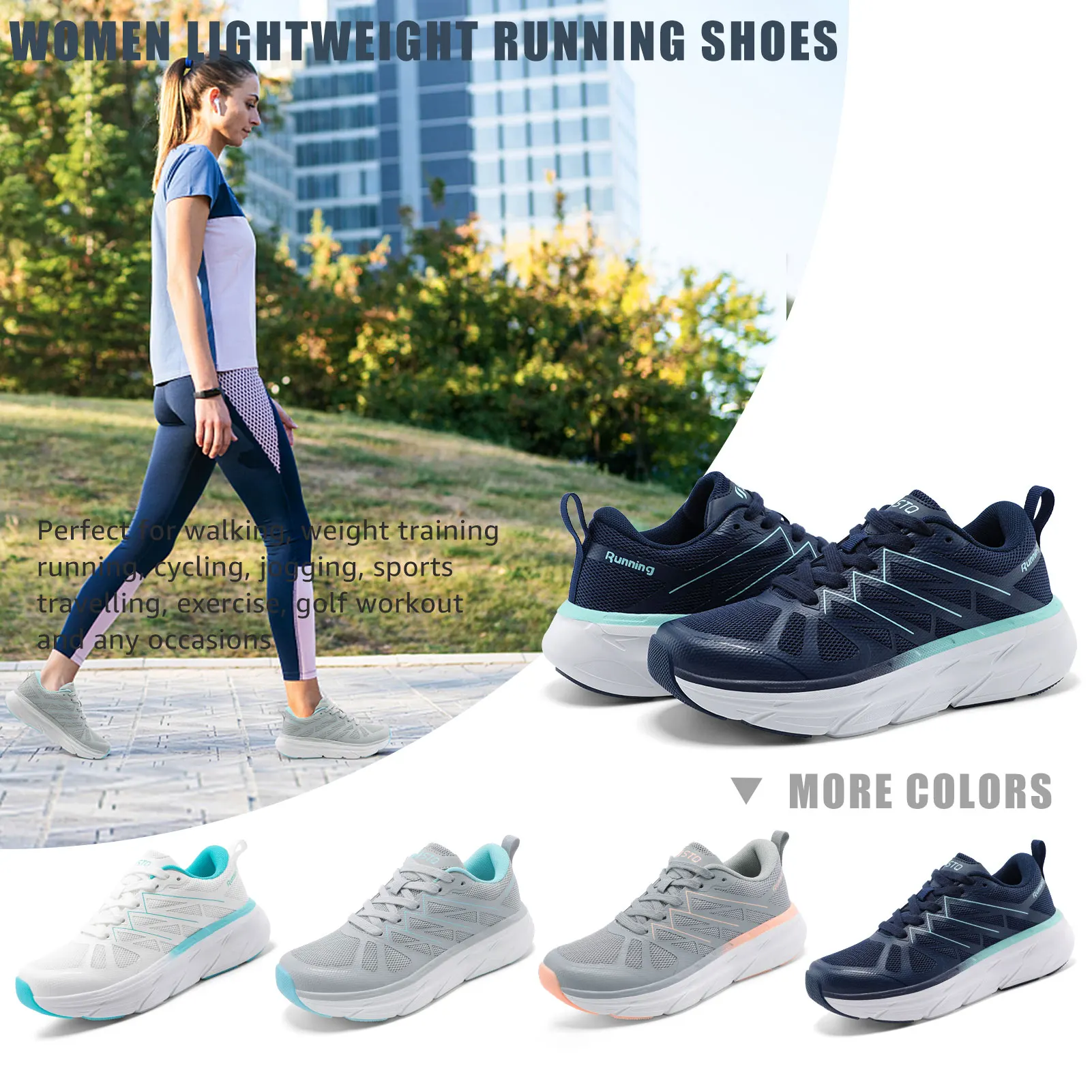 STQ Walking Running Shoes Women - Orthopedic Diabetic Walking Hypersoft Sneakers