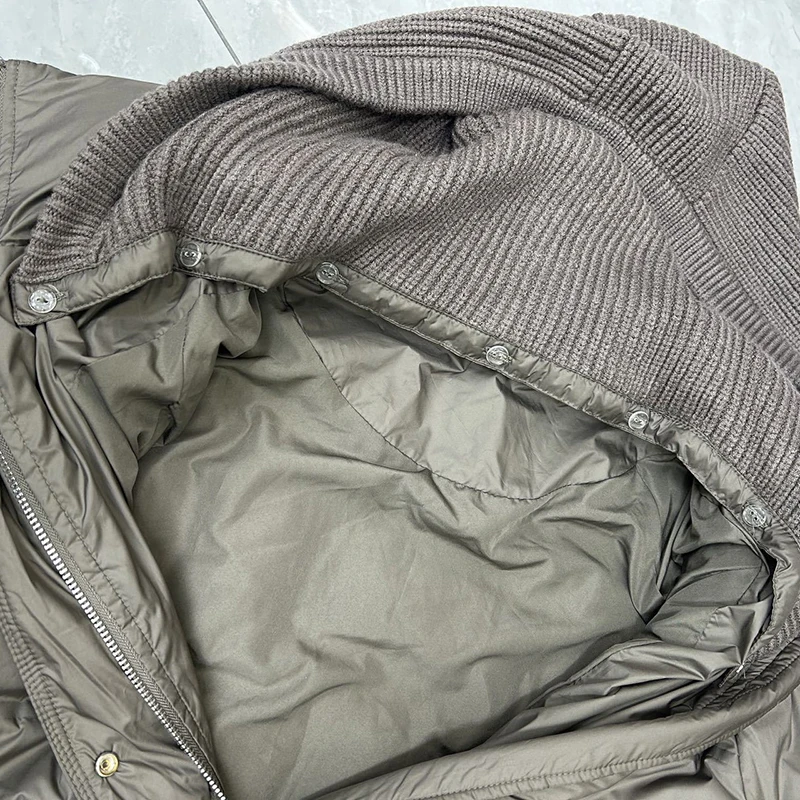 Outono inverno quente casual solto sobre o tamanho outwear 2025 novas mulheres jaqueta de pato branco com capuz removível de malha