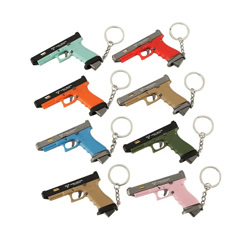 1:3 desmontable Semi-liga de nailon TtiG34 Glock combate maestro pistola modelo juguete llavero 7cm colgante niños regalos llaveros coleccionables