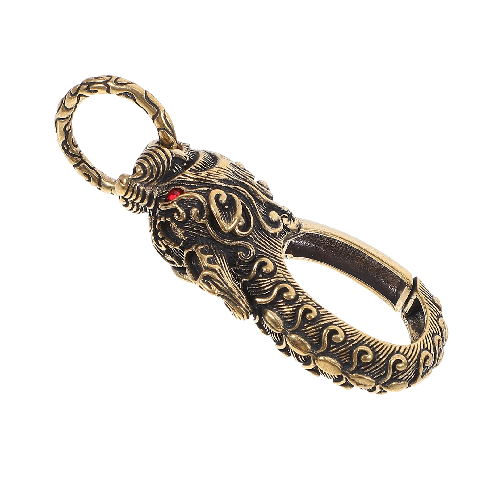 Man Gift Faucet Keychain Dragon Design Brass Car Decorative Pendant Bottle Opener Waist Padlock Vintage Ring