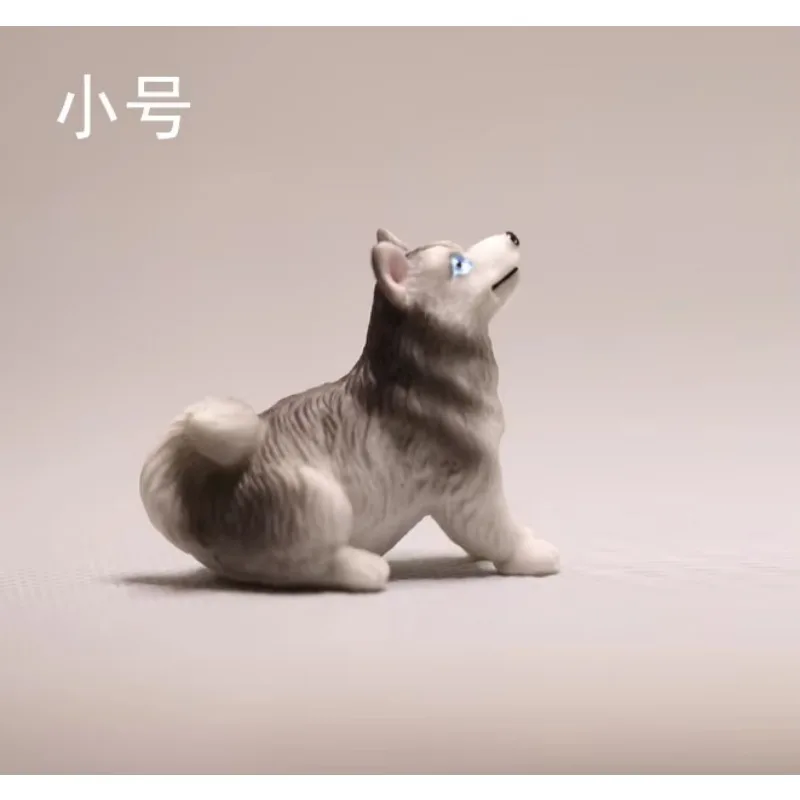 Figuras de acción de Husky para niños, animales pequeños de dibujos animados, modelo de perro, juguetes para niños, miniaturas de jardín de hadas, decoración de bonsái