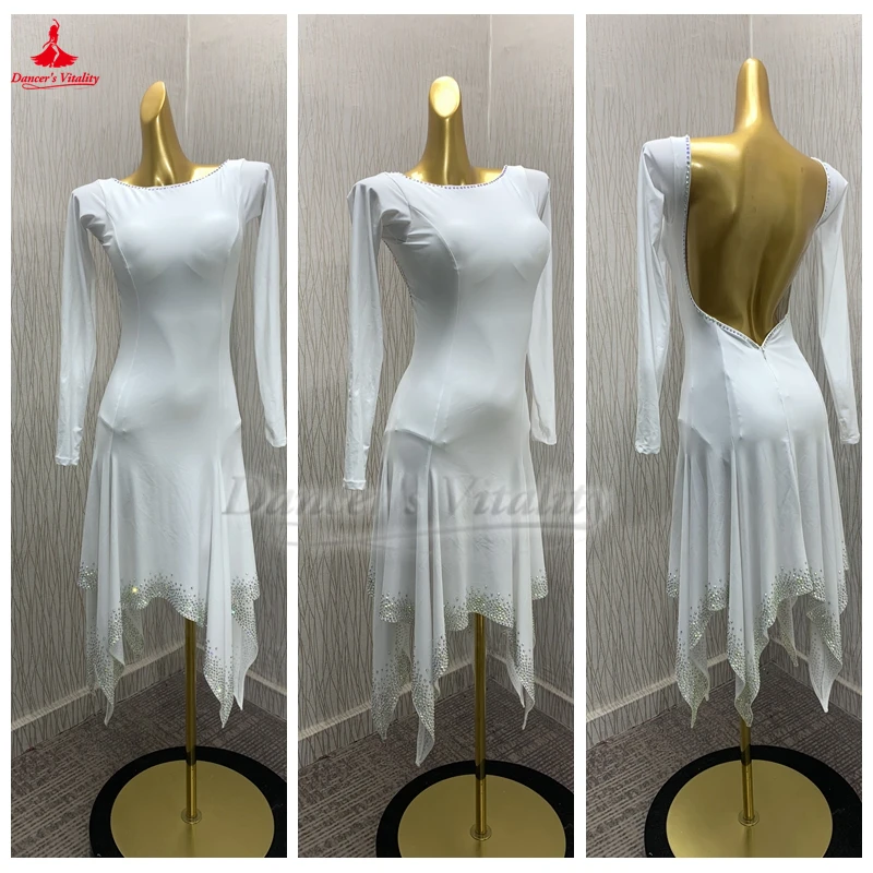 

Чача Самба Румба Джунг Соревнования и выступления и тренировочные платья Настройка Оглядовая одежда для латинских танцев