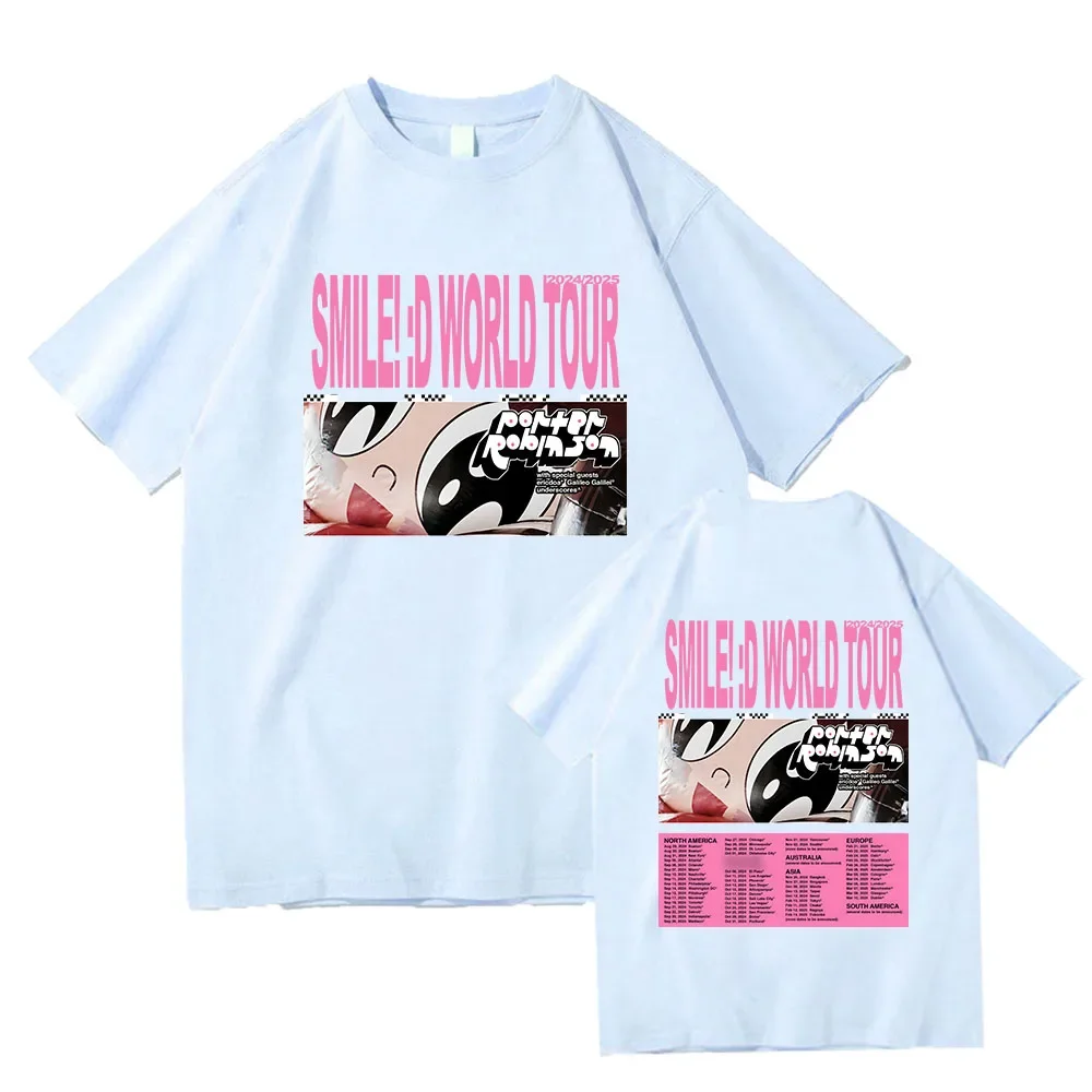 Porter Robinson Smile World Tour 2024/2025 T-shirt Divertente cartone animato Stampa grafica Tee-shirt in cotone Donna/Uomo Abbigliamento Estate Tee