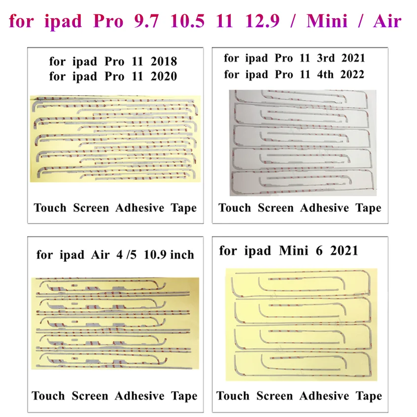 5Pcs LCD Tesa Adhesive Sticker Glue Tape For iPad Pro 9.7 10.5 11 12.9 Inch Mini Air 2 3 4 5 6 7 8 9 2018 Touch Screen Display