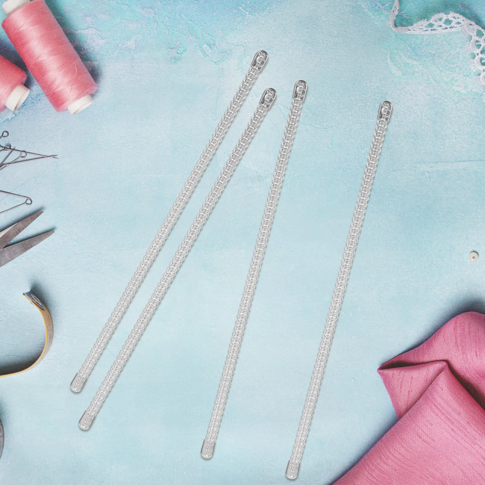 

100pcs Spiral Galvanized Steel Boning Sticks 0 5x10CM Bright Silver Shapewear Bra Support Underwear Protective Gear Clothes