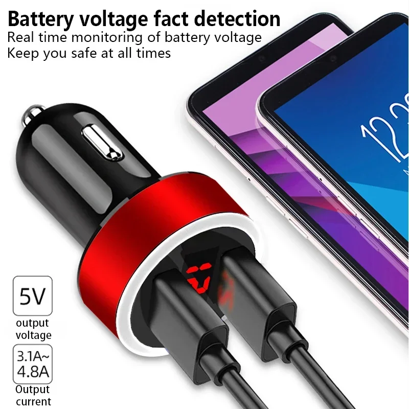 شاحن سيارة 2 منافذ USB شحن سريع شاشة ديجيتال اكسسوارات السيارات لنيسان نيسمو قاشقاي Teana X Trail T32 T31 Tiida Juke