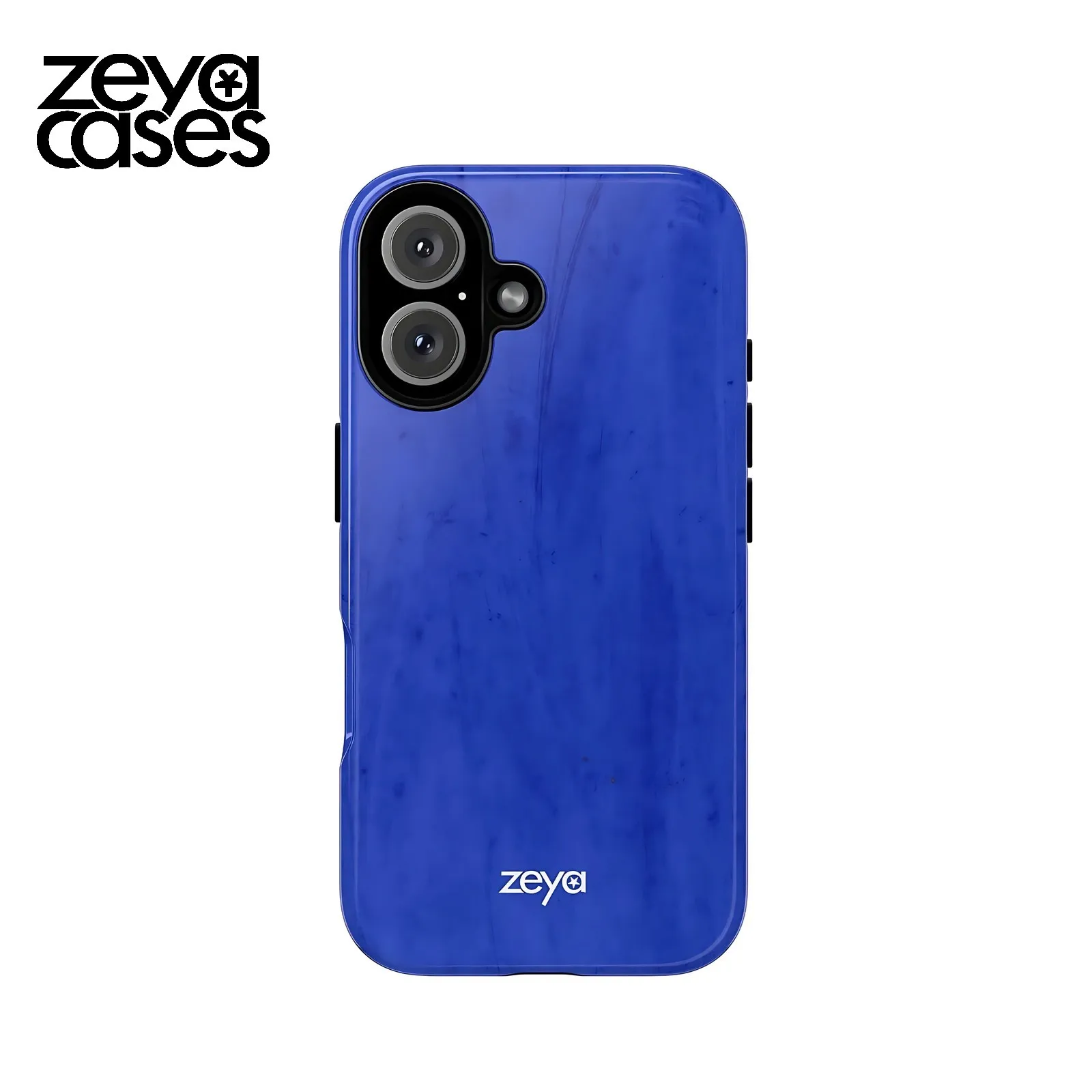 Solid Deep Blue Zeya Phone Case for Samsung Galaxy S20 S23 S24 S25 S26 FE Plus Ultra Edge 4G 5G Luxury Double-layer Back Cover