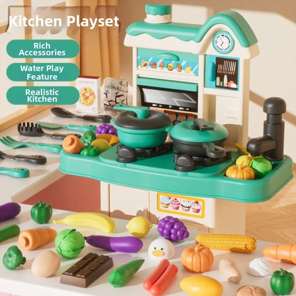 Simulation créative cuisine jouer coloré bricolage semblant cuisson éducatif réutilisable service à thé de l'après-midi cadeaux pour enfants